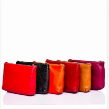 LEATHER ZIPPERED POUCH - Large