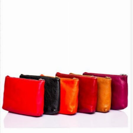 LEATHER ZIPPERED POUCH - Large by Bellini. Made in Italy.