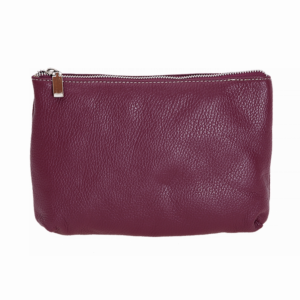 tuscany_front LEATHER ZIPPERED POUCH - Medium by Bellini. Made in Italy.