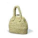 Farah raffia vegetable material handbag by Bellini, Made in Italy.
