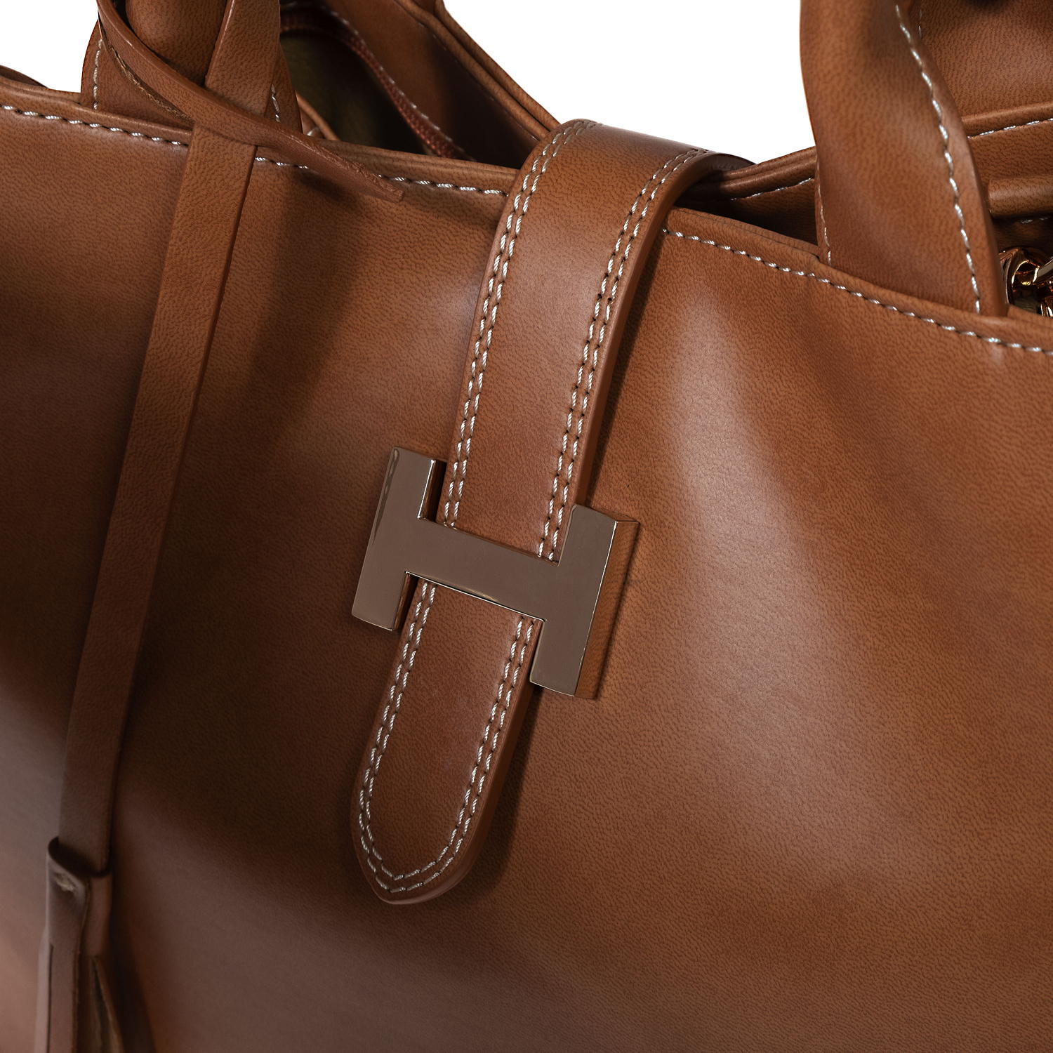 Pellemela-H_tan_detail1 Appleskin handbags by Bellini, Made in Italy. Luxury vegan leather handbags. Wholesale, OEM, private label handbags.