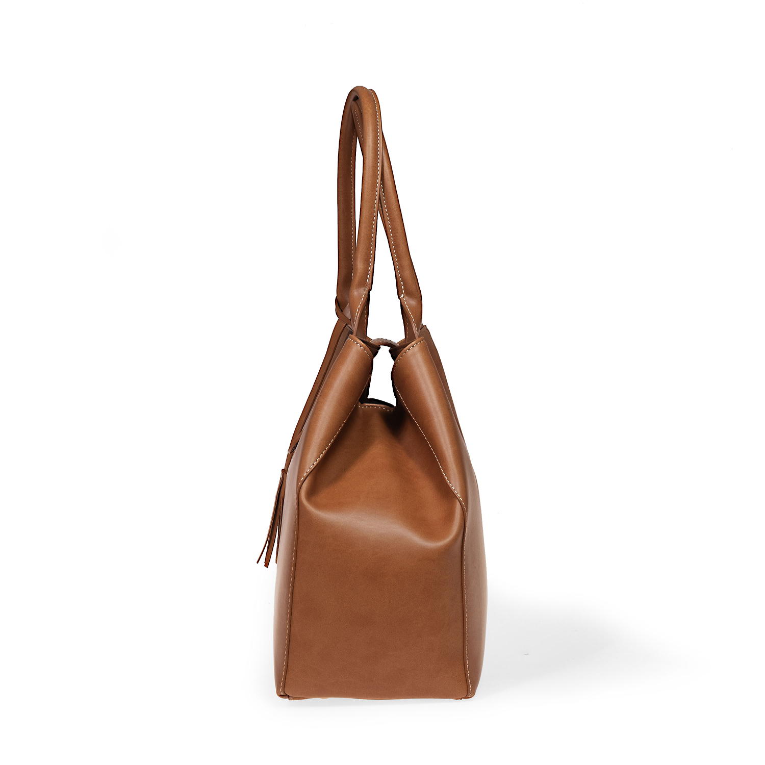 Pellemela-H_tan_side Appleskin handbags by Bellini, Made in Italy. Luxury vegan leather handbags. Wholesale, OEM, private label handbags.
