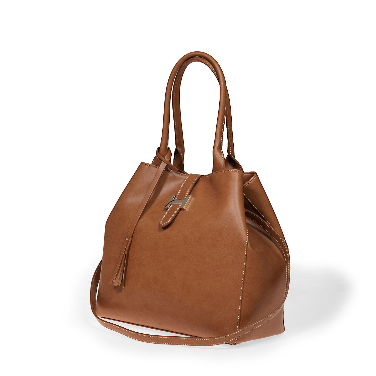 Pellemela-H_tan_threequarter Appleskin handbags by Bellini, Made in Italy. Luxury vegan leather handbags. Wholesale, OEM, private label handbags.