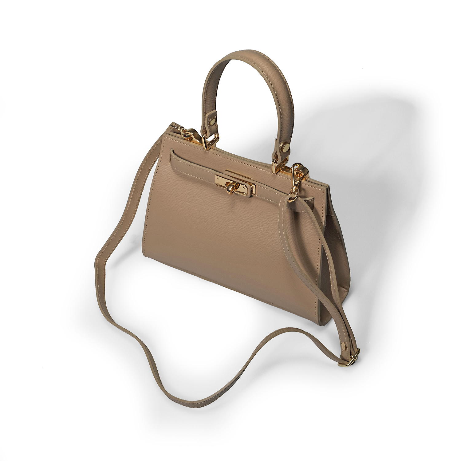 120127_taupe_threequarter_shoulder_high Low cost leather handbags Made in Italy by Bellini. Wholesale, OEM, private label handbags.